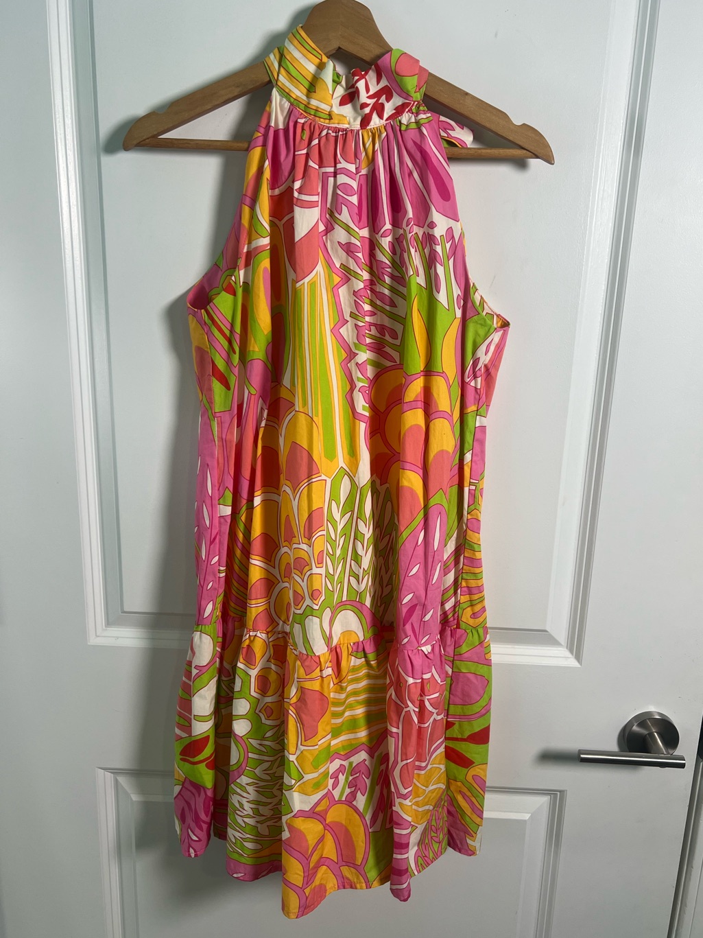 Flora Bea Nyc Bow Dress Floral Print Summer Vacation Size Small Cotton